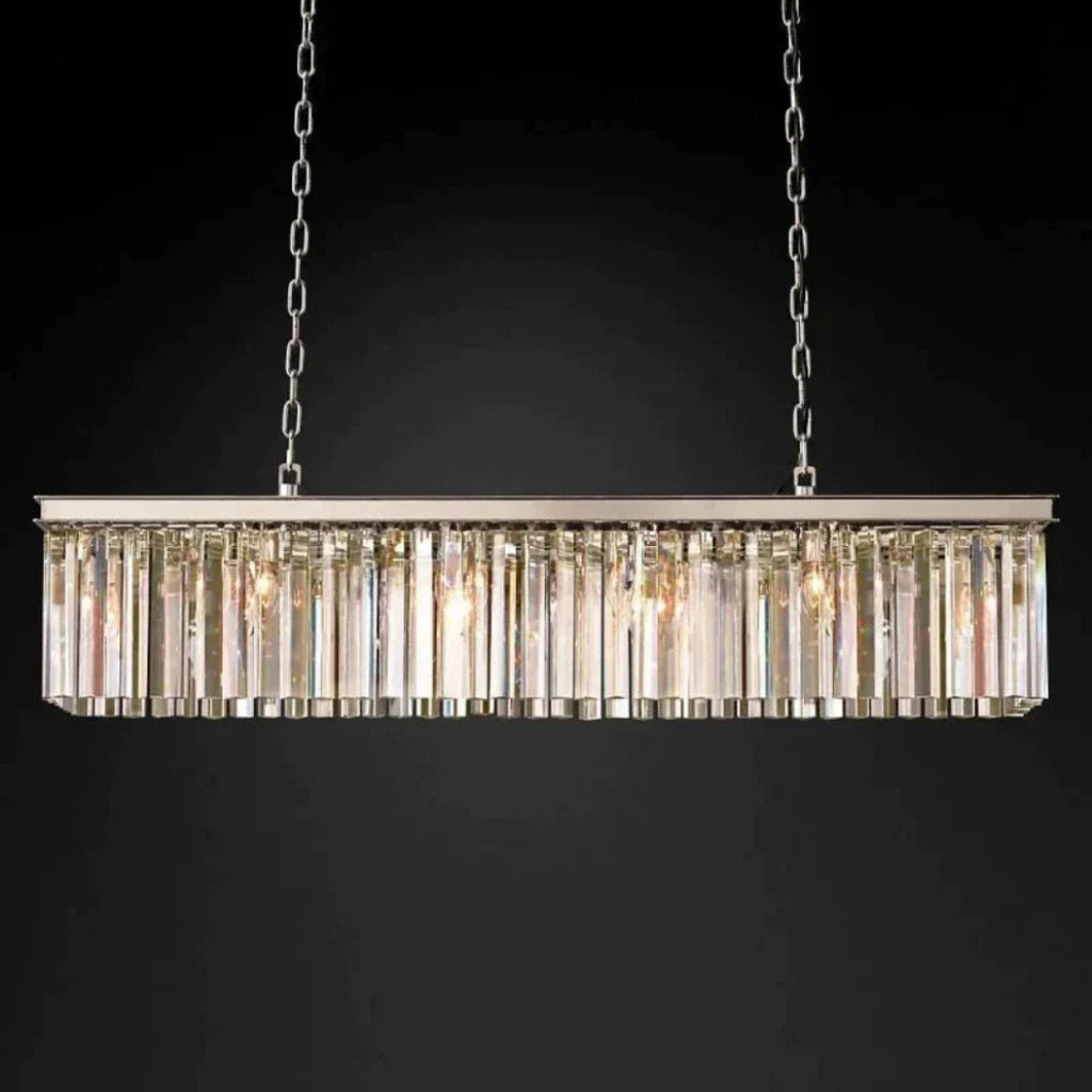 Odessa Black Glass Linear Chandelier