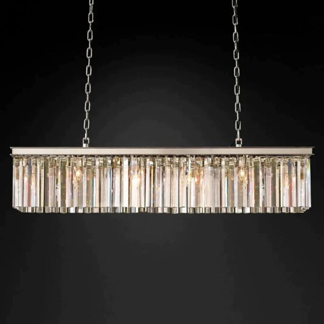 Odessa Black Glass Linear Chandelier