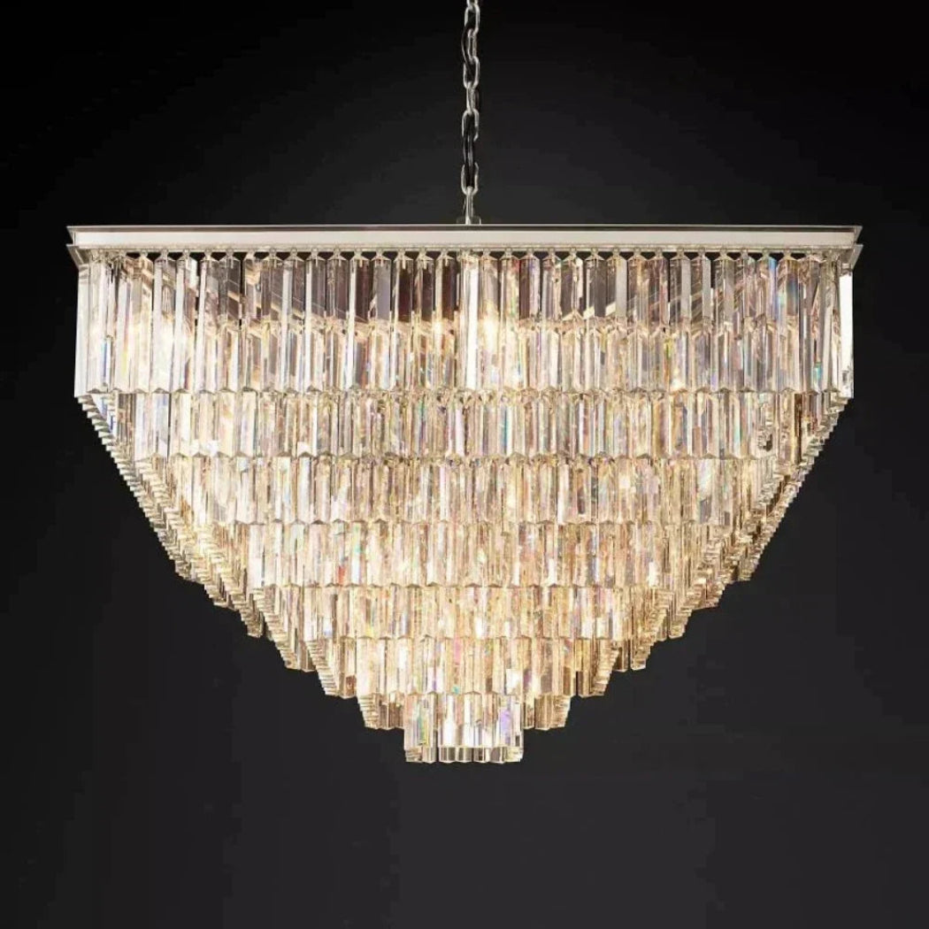 Odessa Multi-Tier K9 Crystal Square Chandelier