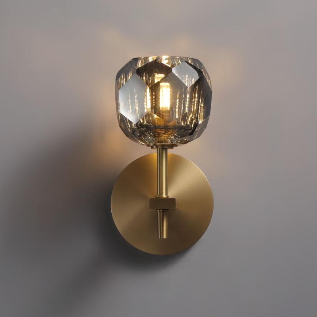 Lumera Clear & Smoke Crystal Wall Sconce