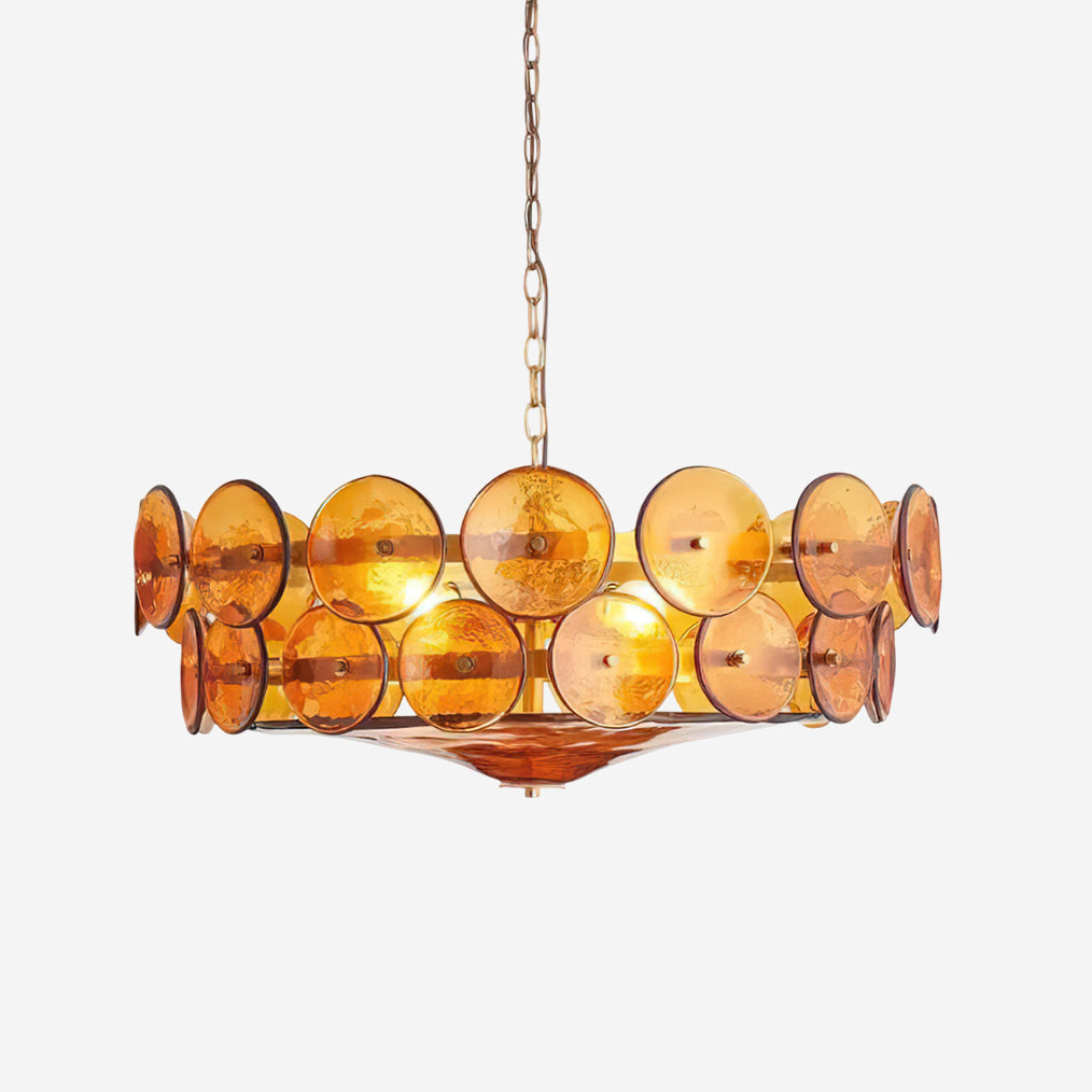Ventilo Amber Murano Glass Chandelier