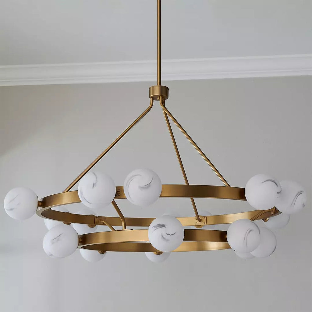 Aurevia Two-Tier Alabaster Chandelier