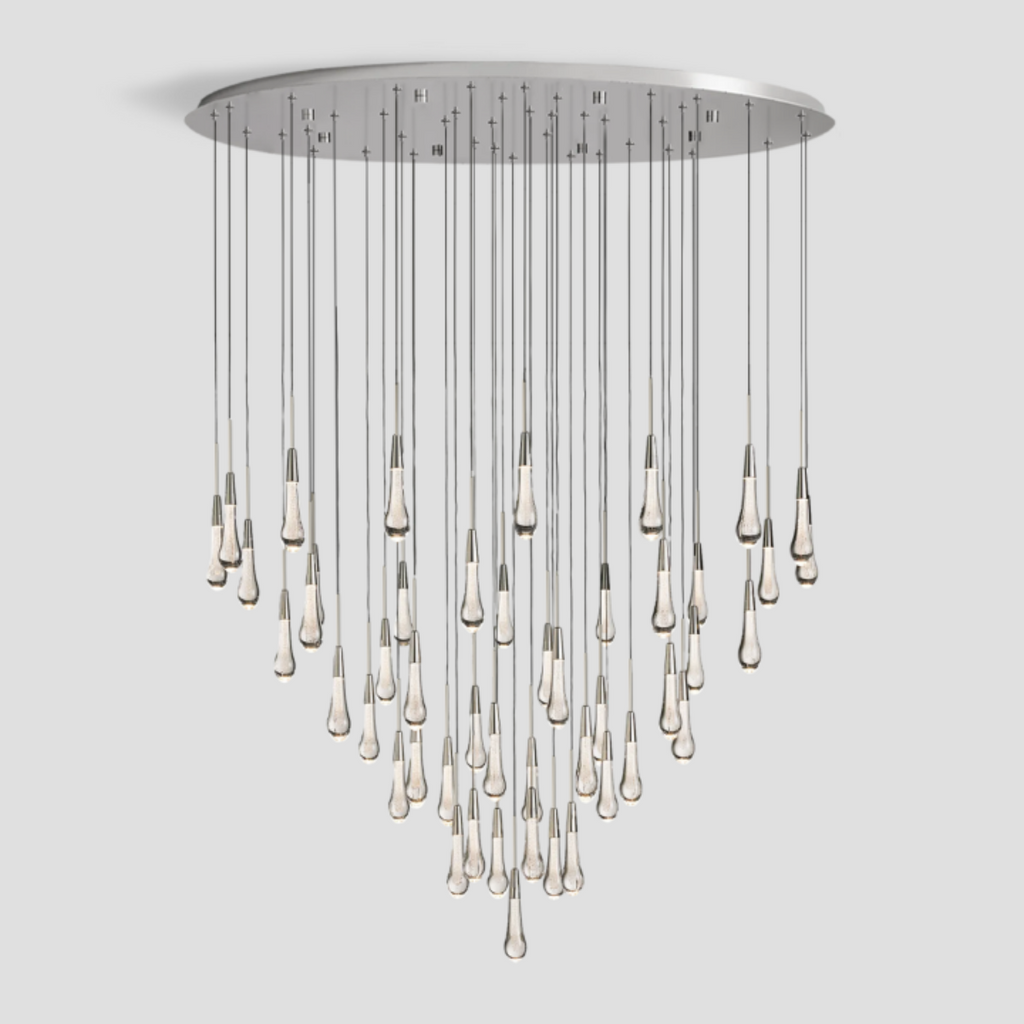 Avelisse Glass Raindrop Round Chandelier 17"/24"/36"/58"