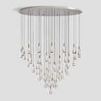 Avelisse Glass Raindrop Round Chandelier 17"/24"/36"/58"