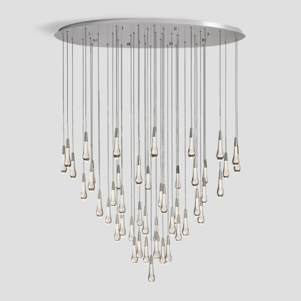 Avelisse Glass Raindrop Round Chandelier 17"/24"/36"/58"