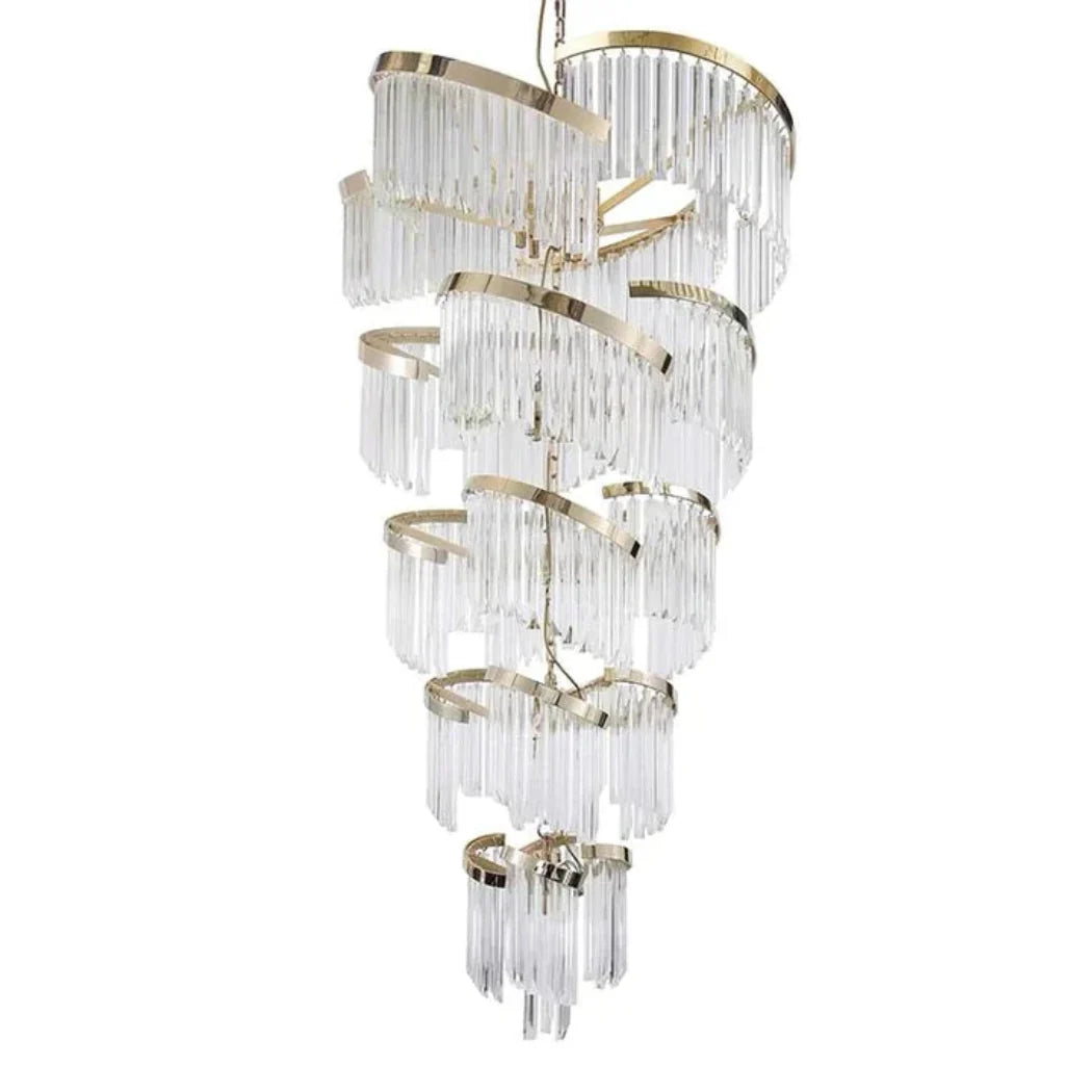 Virelia Multi-Tier Spiral Crystal Chandelier