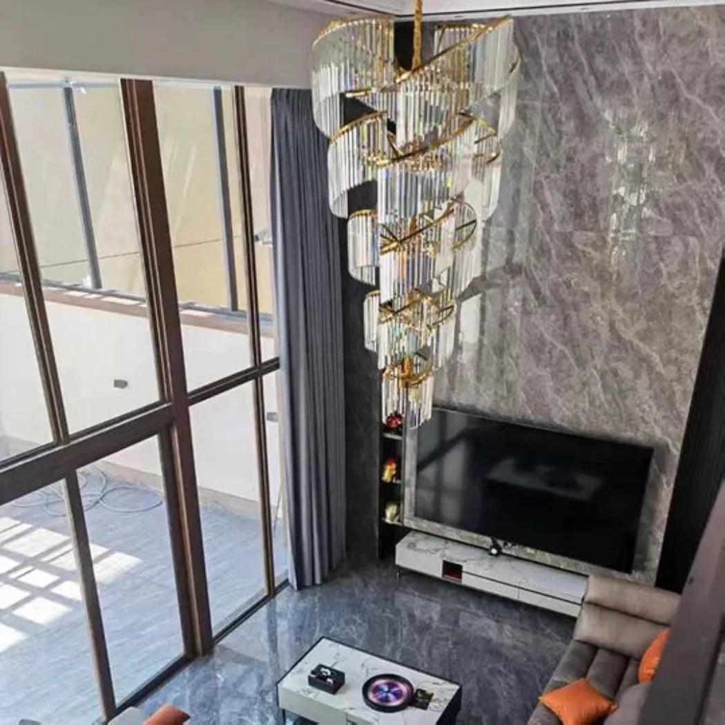 Virelia Multi-Tier Spiral Crystal Chandelier