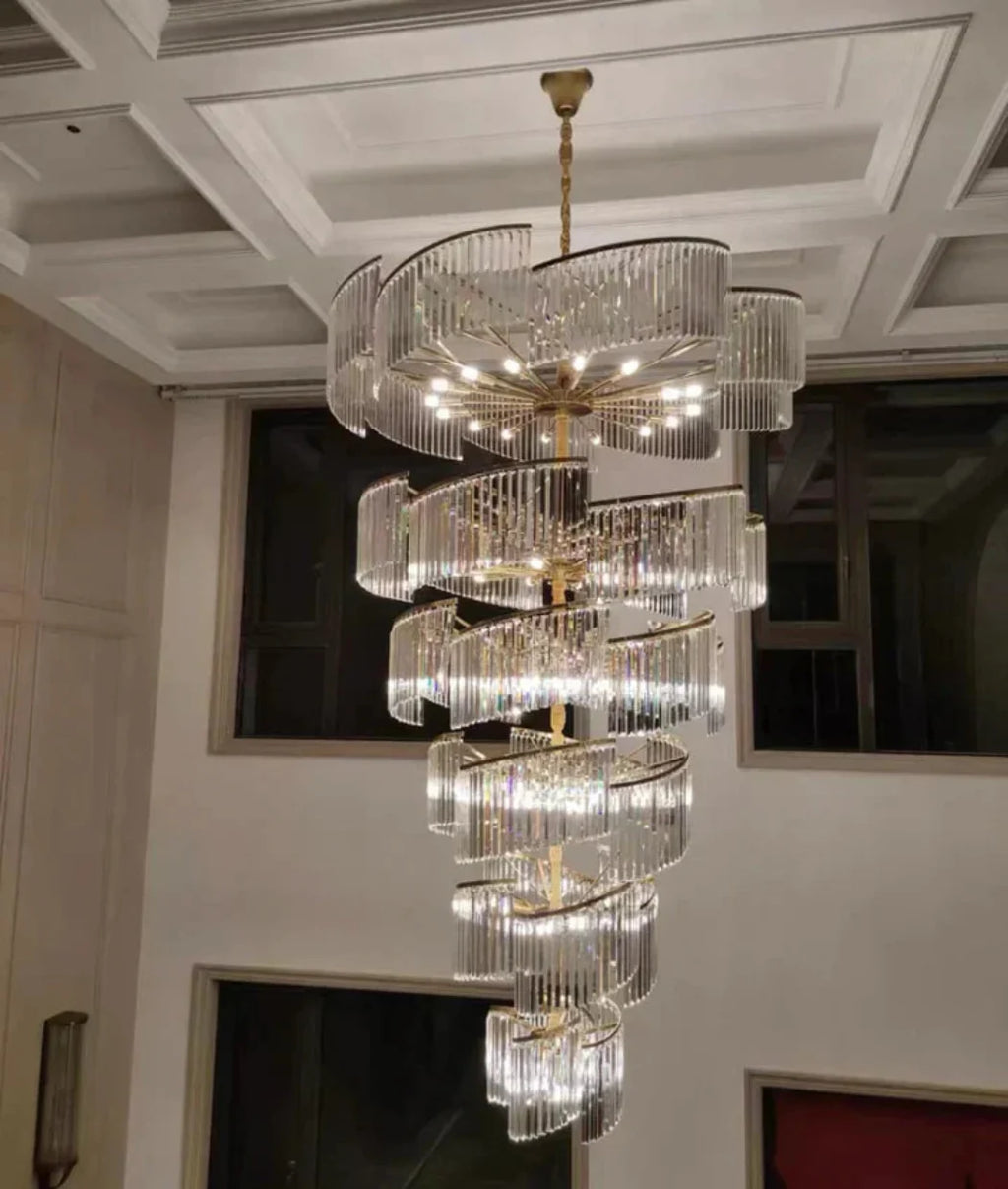 Virelia Multi-Tier Spiral Crystal Chandelier