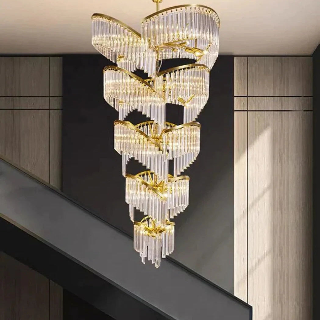 Virelia Multi-Tier Spiral Crystal Chandelier