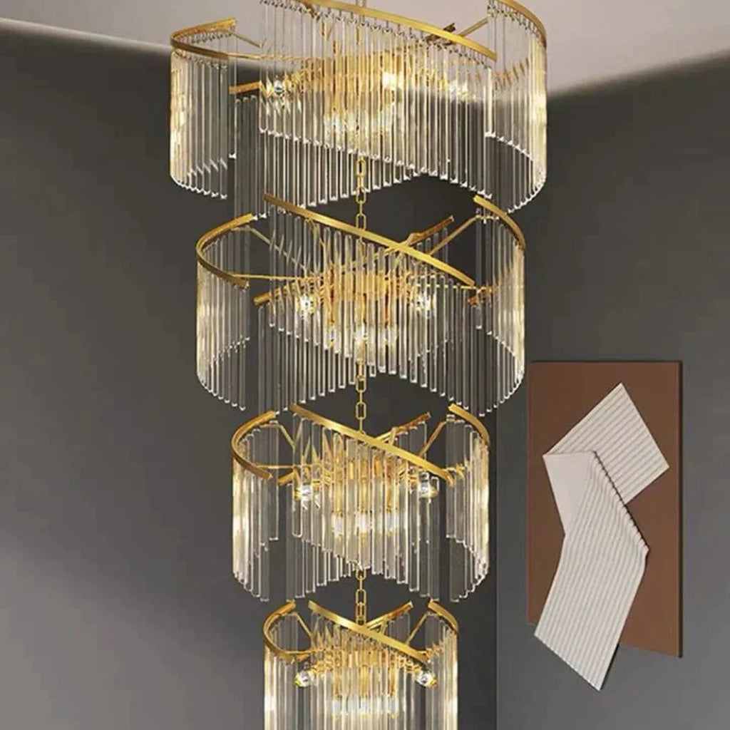 Virelia Multi-Tier Spiral Crystal Chandelier