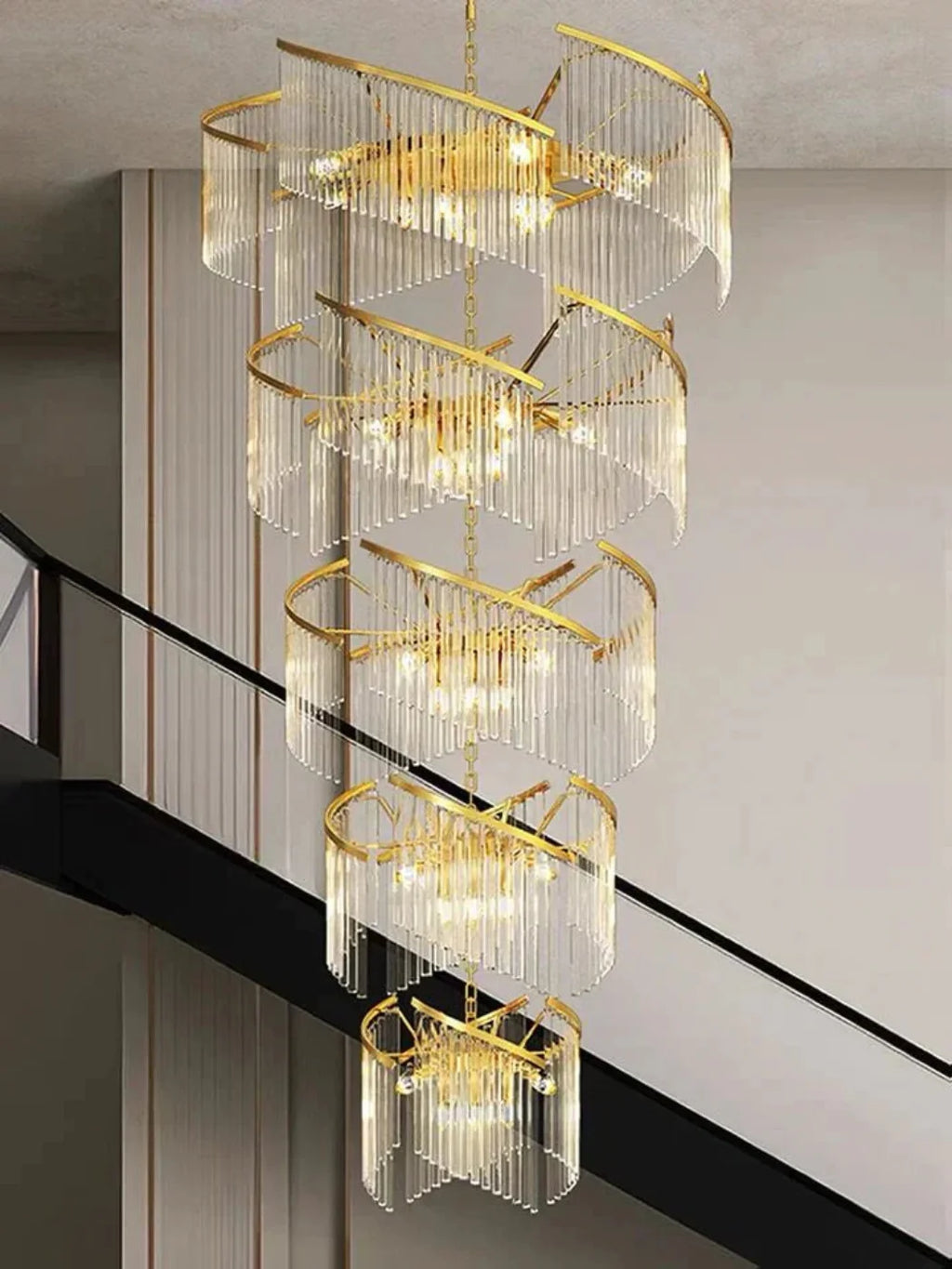 Virelia Multi-Tier Spiral Crystal Chandelier
