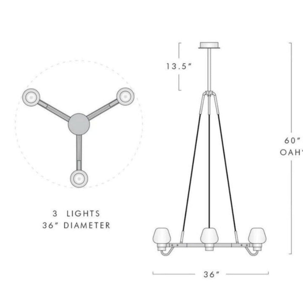 Aurelia 3-Light K9 Crystal Chandelier