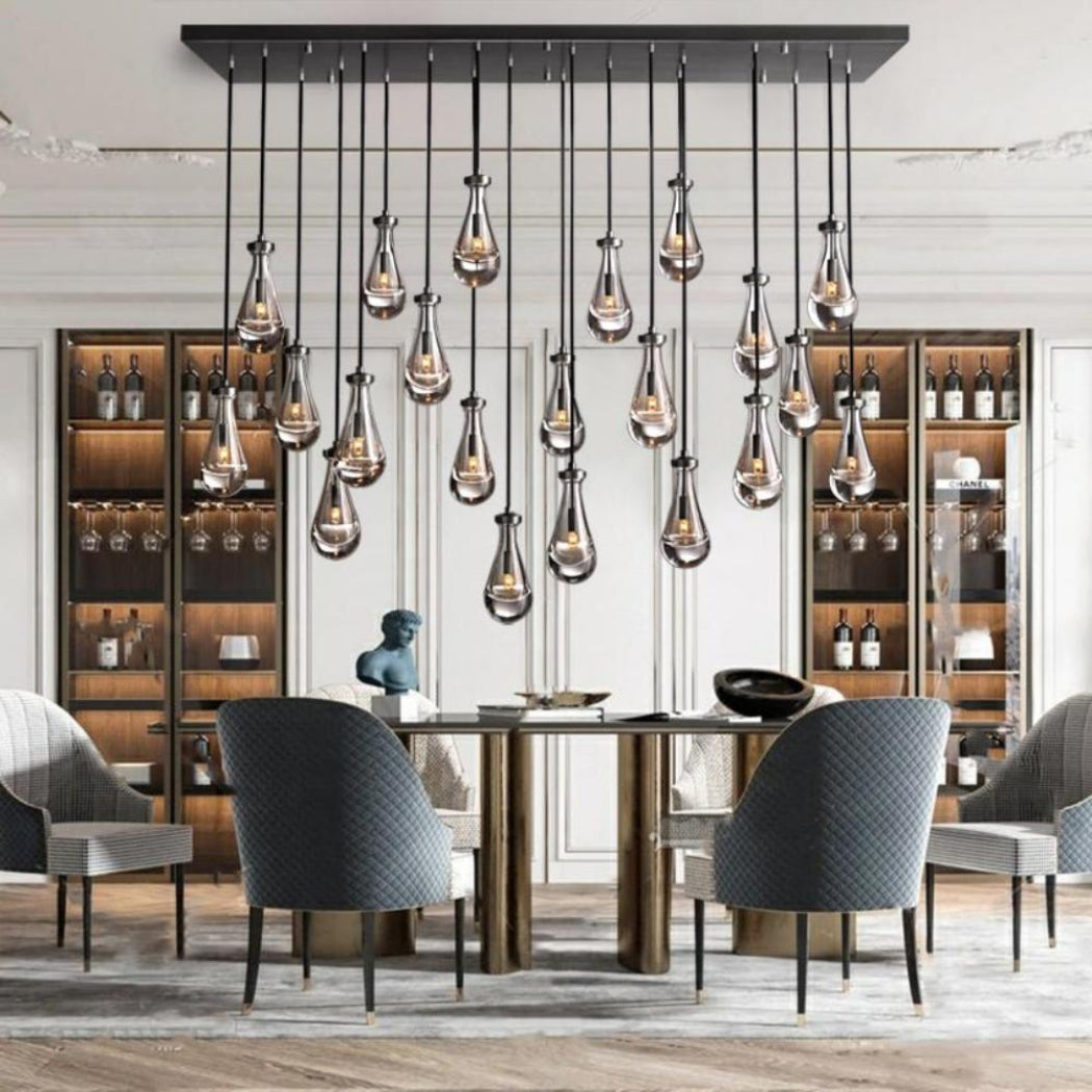 Elara 54″ Linear Hand-Blown Glass Chandelier