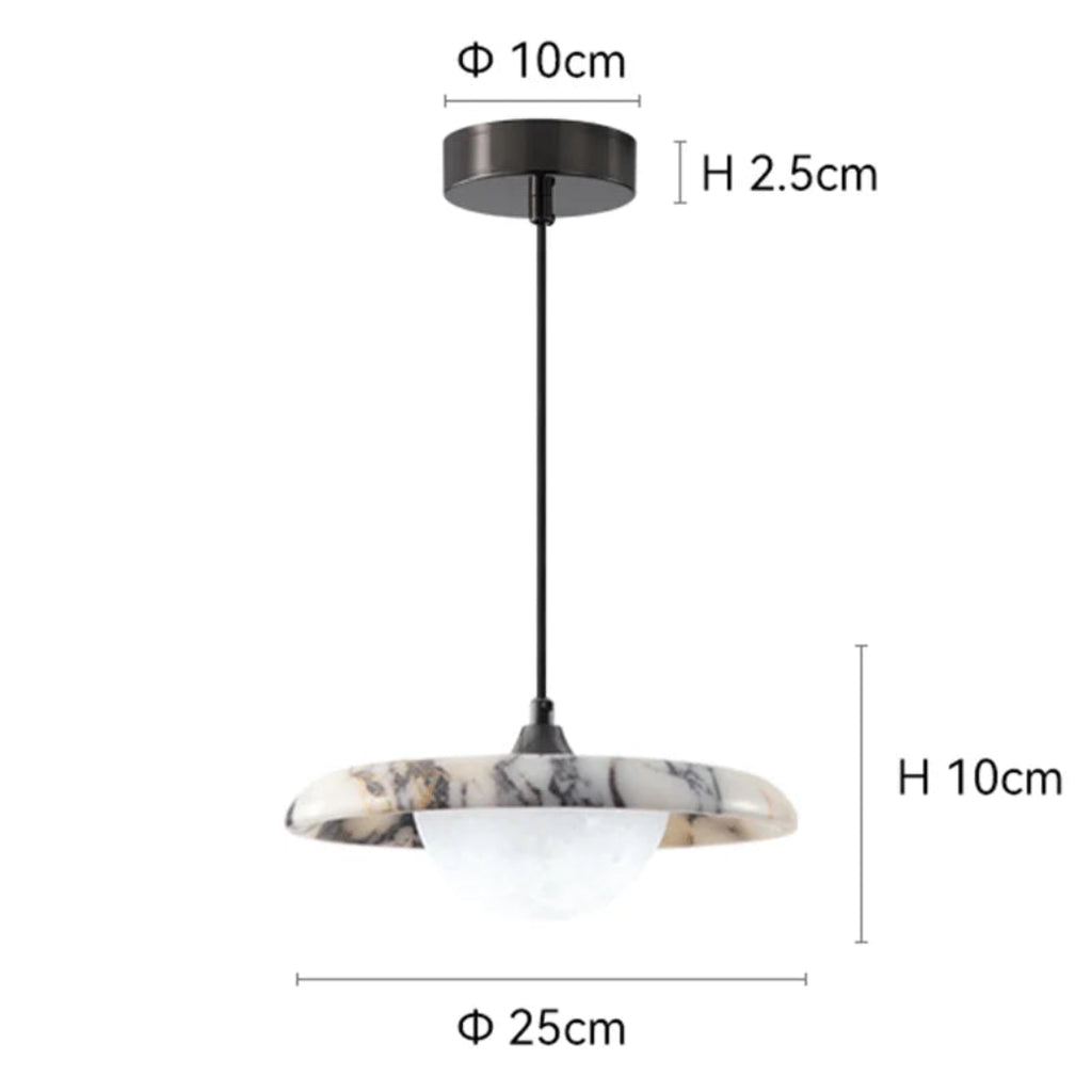 Travelle 9.8″ Round Marble Pendant Light