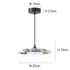 Travelle 9.8″ Round Marble Pendant Light