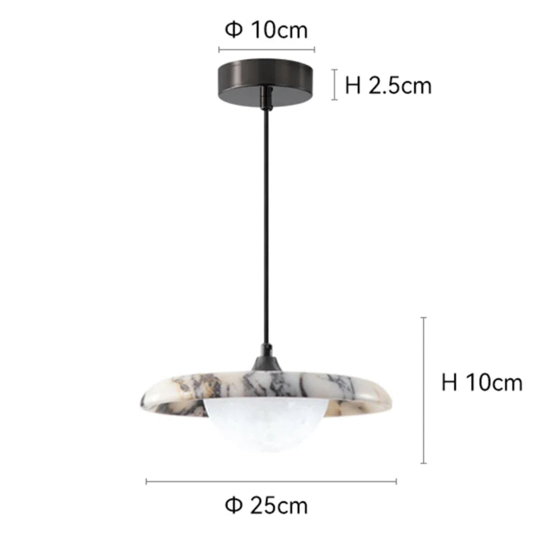 Travelle 9.8″ Round Marble Pendant Light