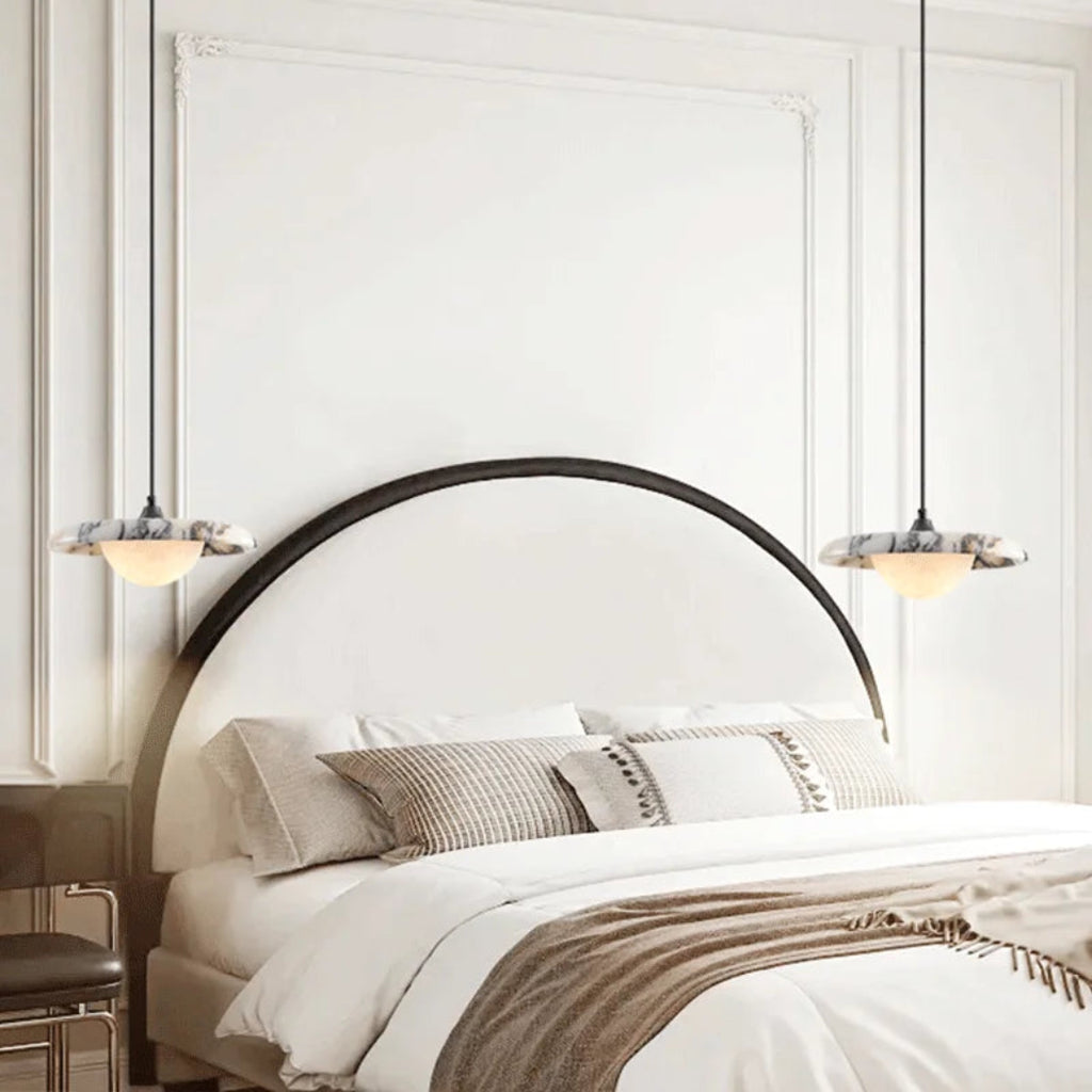 Travelle 9.8″ Round Marble Pendant Light