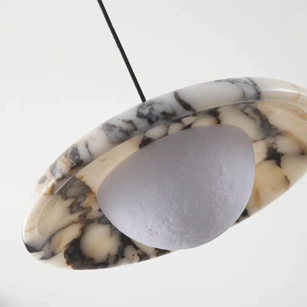 Travelle 9.8″ Round Marble Pendant Light