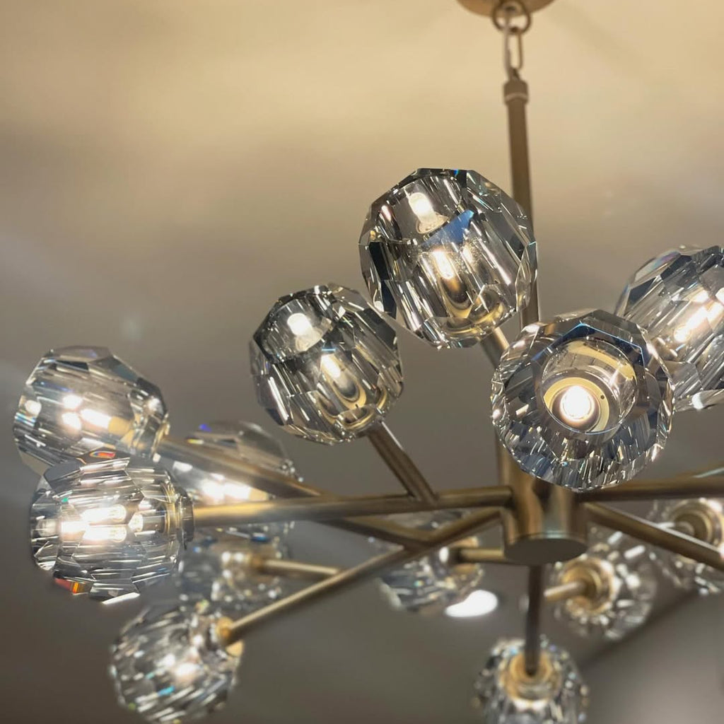 Lumera 36″ Clear & Smoke Crystal Round Chandelier