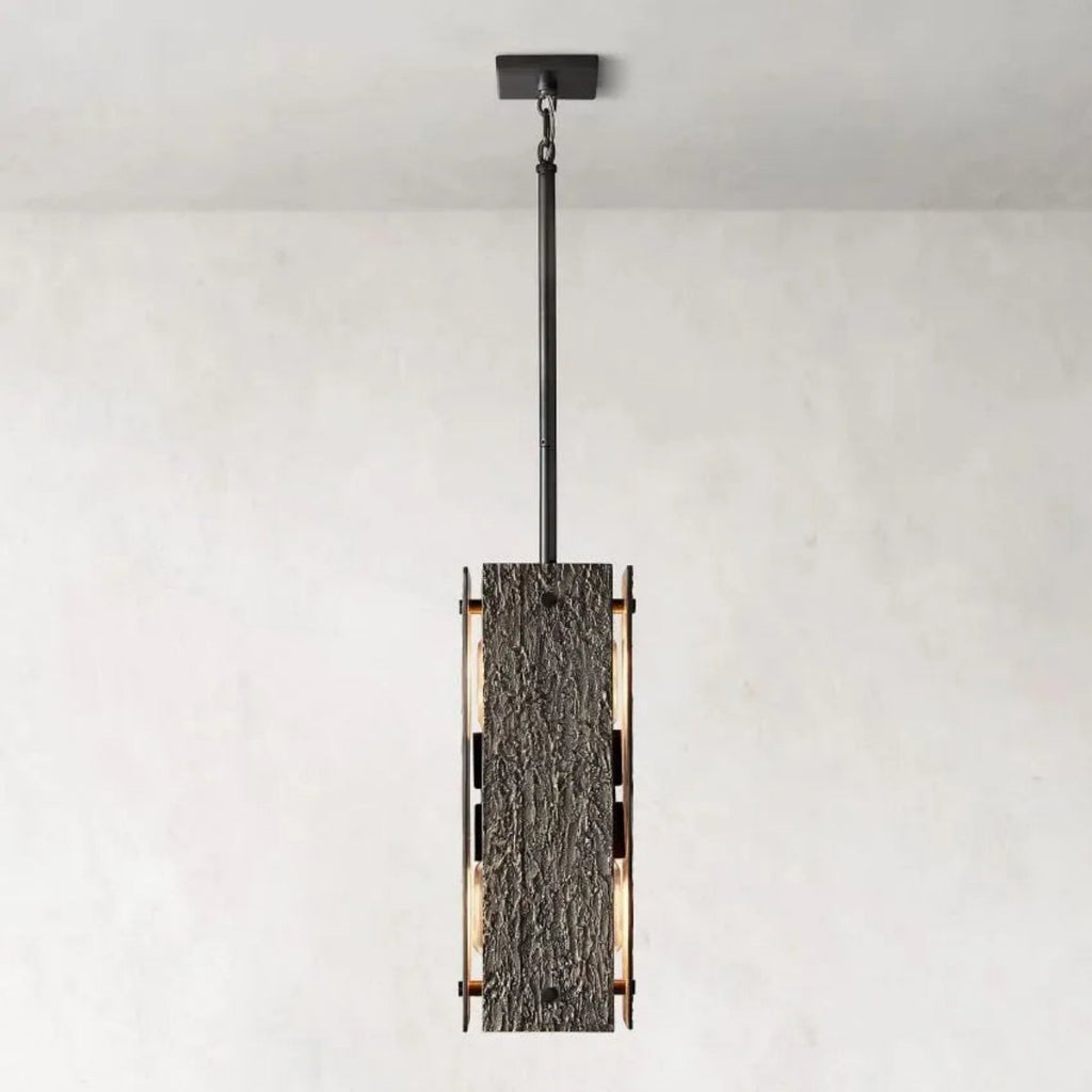 Valora 19″ Rectangular Brass Pendant