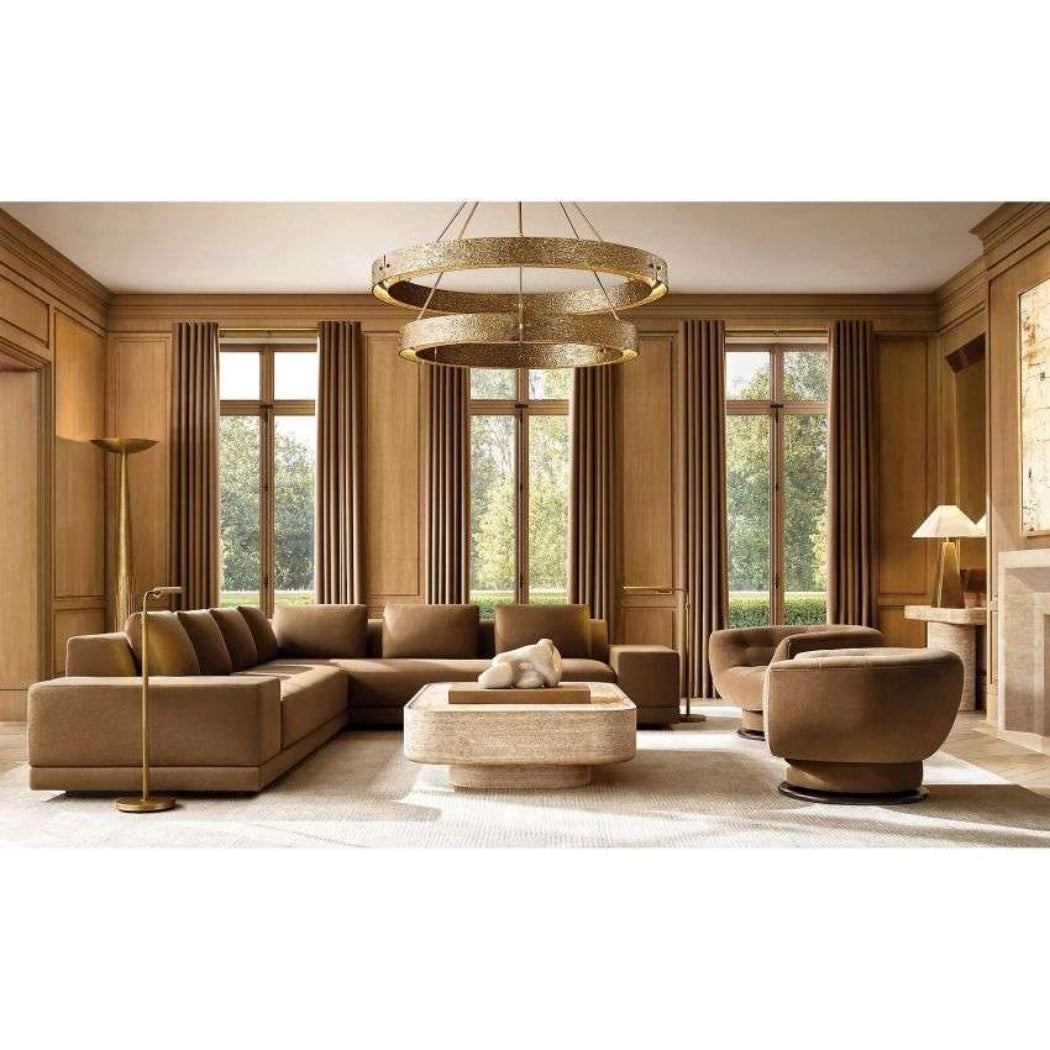 Valora 60″ Two-Tier Round Brass Chandelier