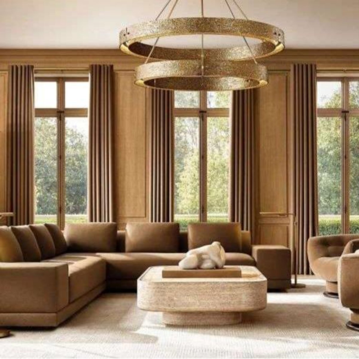 Valora Round Brass Chandelier
