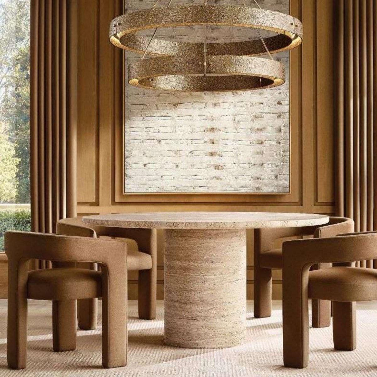 Valora Round Brass Chandelier