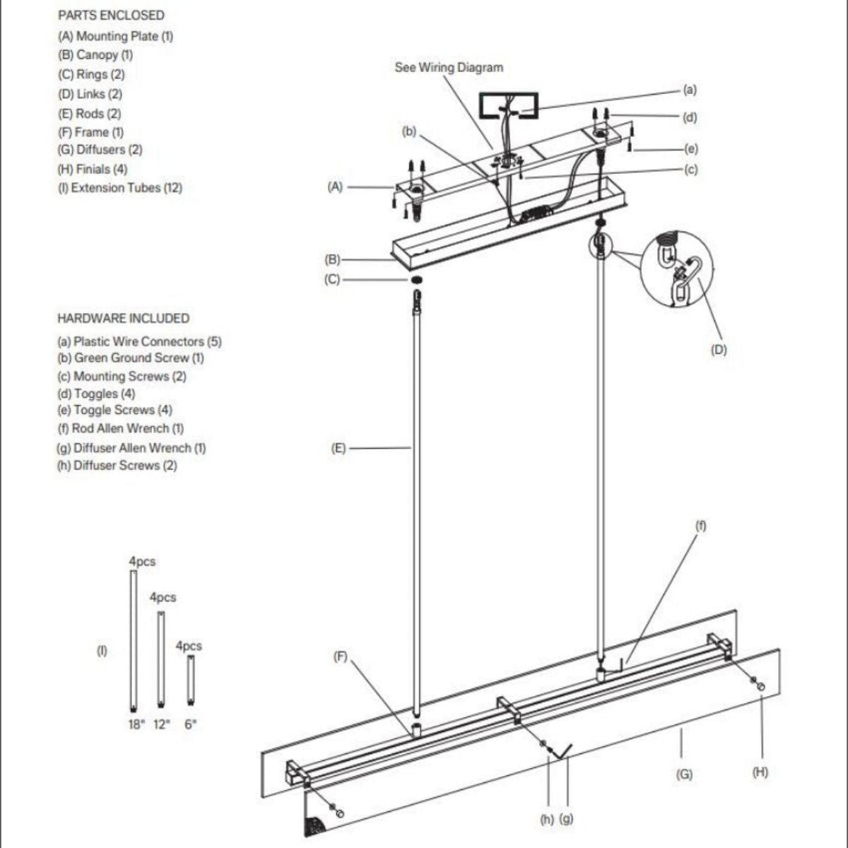 Valora 54″ Linear Brass Chandelier