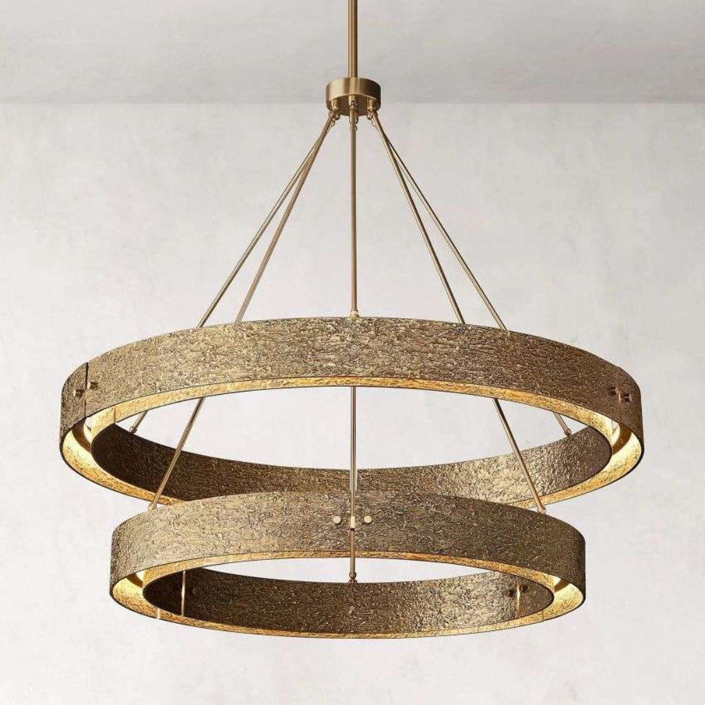 Valora 48″ Two-Tier Round Brass Chandelier