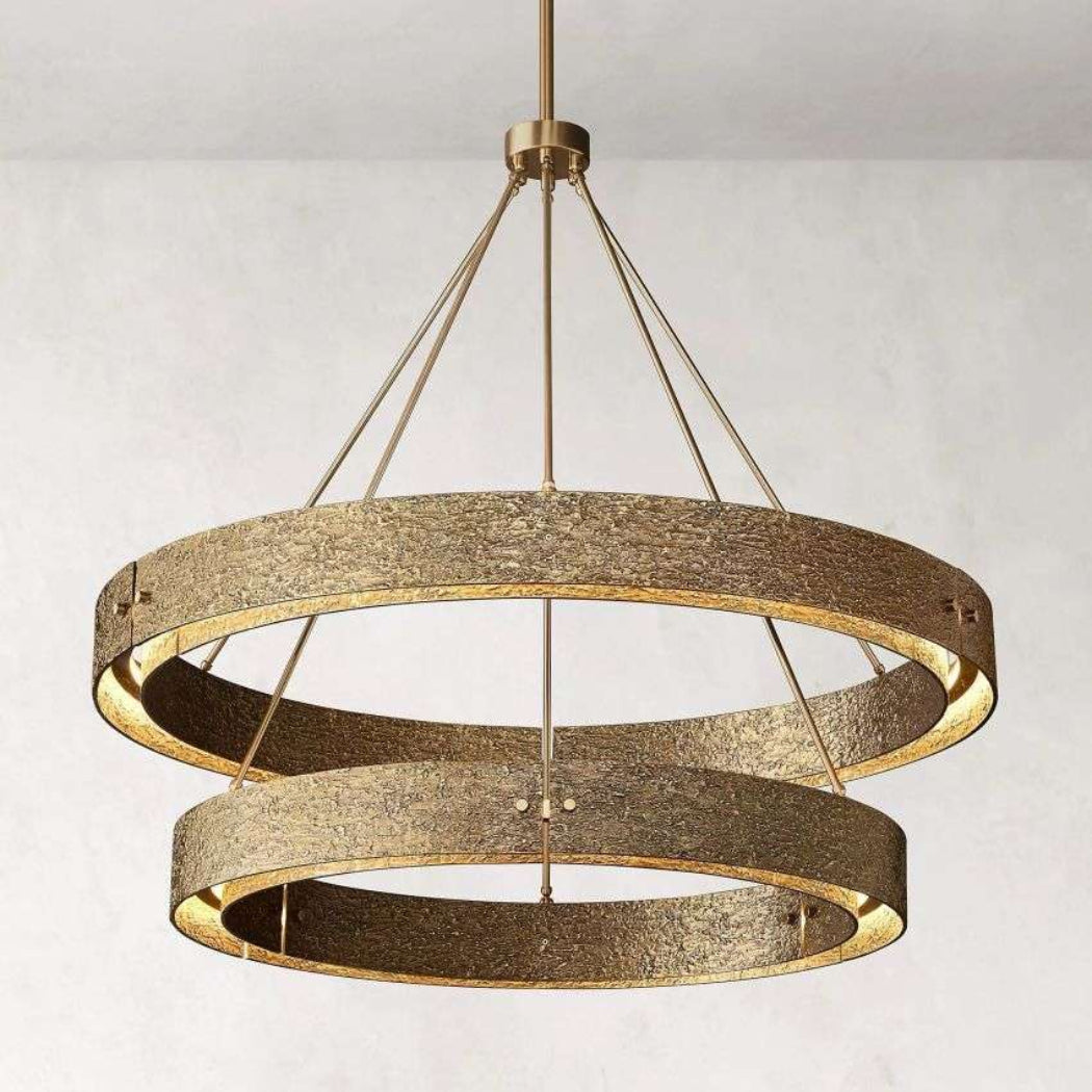 Valora 48″ Two-Tier Round Brass Chandelier