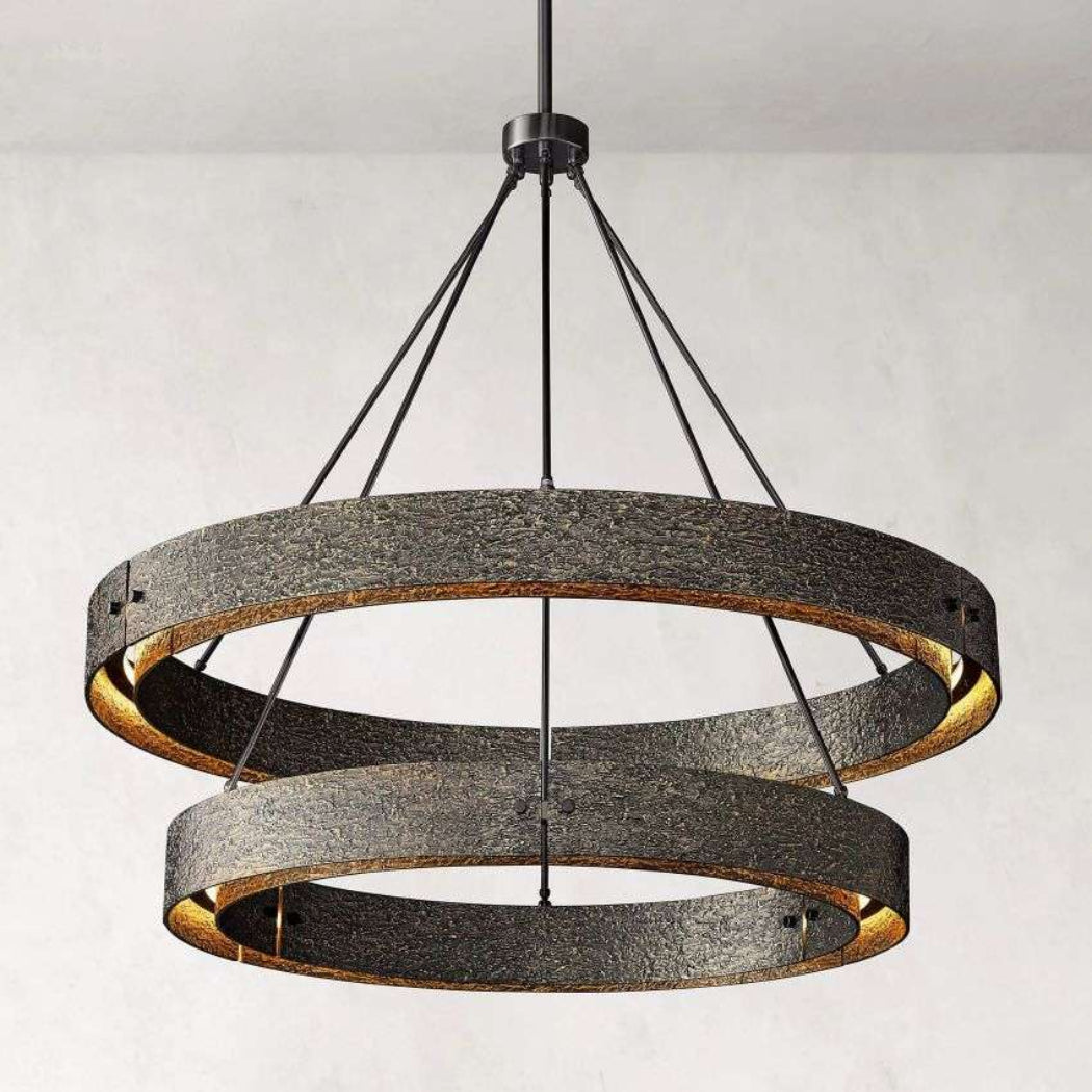 Valora 48″ Two-Tier Round Brass Chandelier