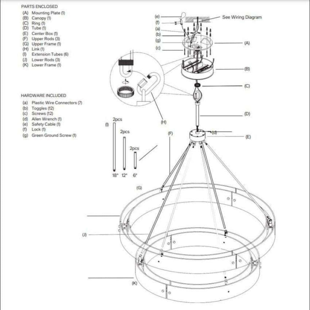 Valora 60″ Two-Tier Round Brass Chandelier