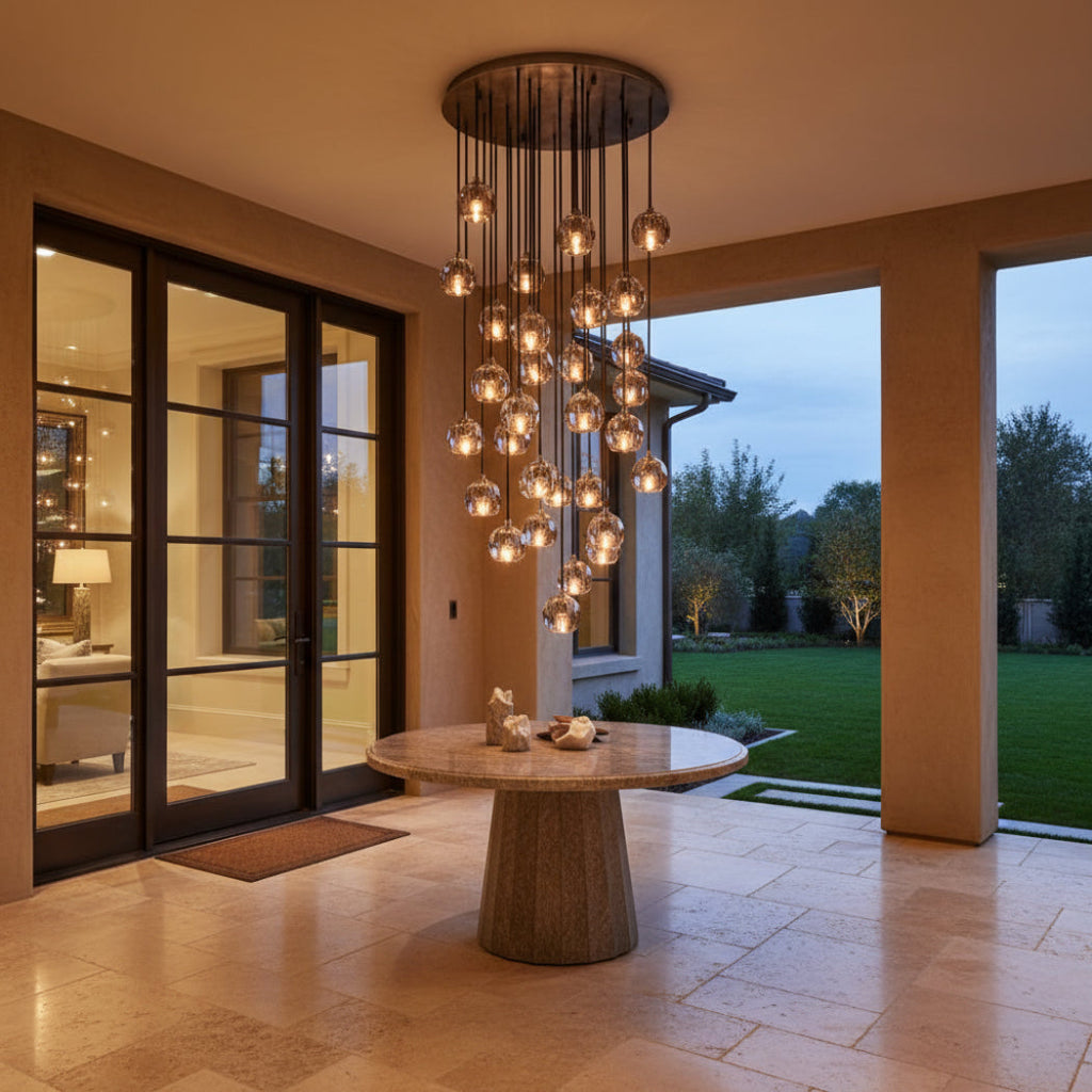 Lumera 30″ Smoke Crystal Cluster Chandelier