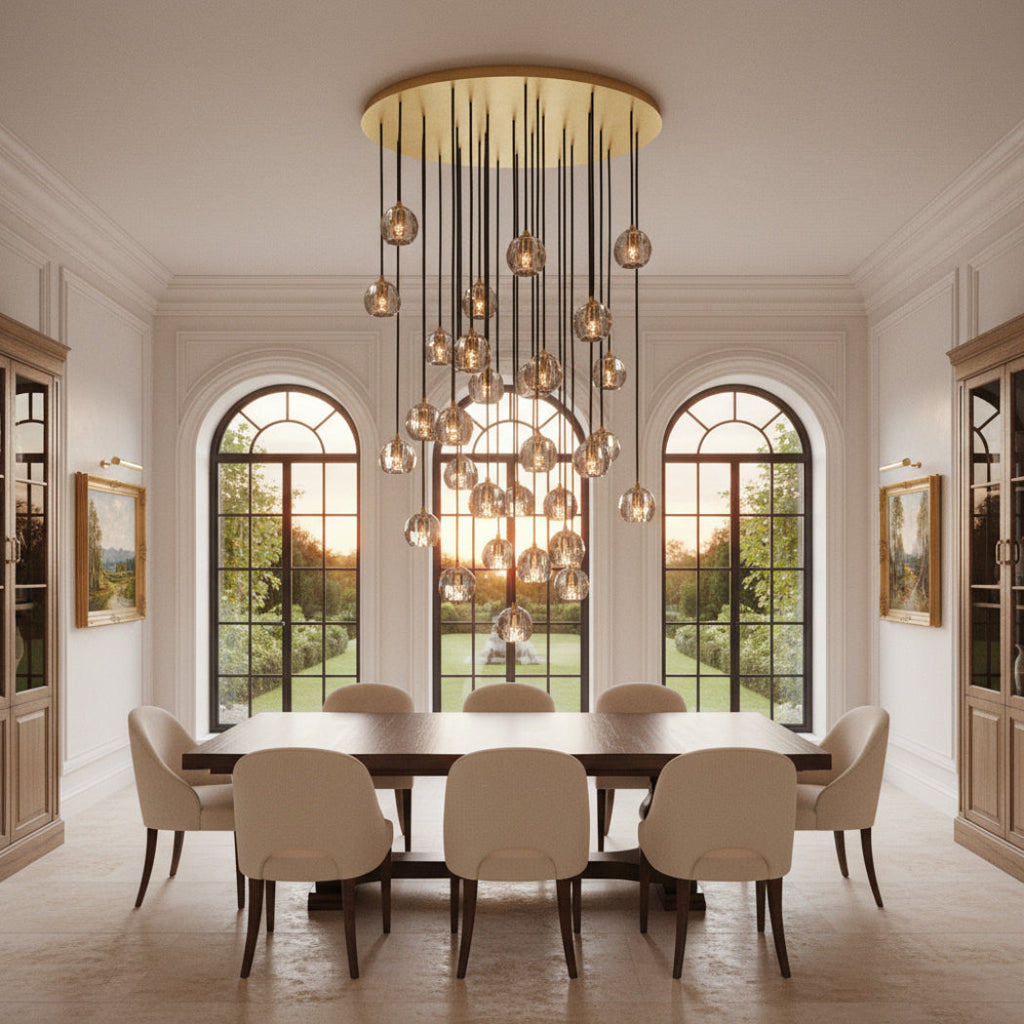 Lumera 40″ Clear Crystal Cluster Chandelier