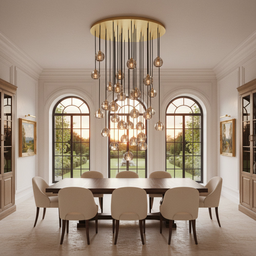 Lumera 40″ Clear Crystal Cluster Chandelier