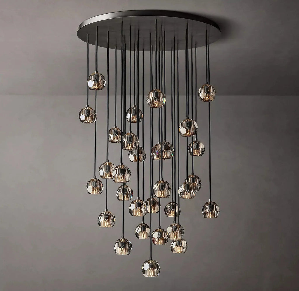 Lumera 40″ Smoke Crystal Cluster Chandelier