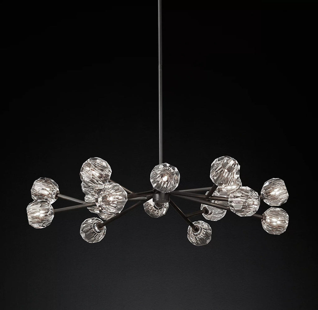 Lumera 48″ Clear & Smoke Crystal Round Chandelier