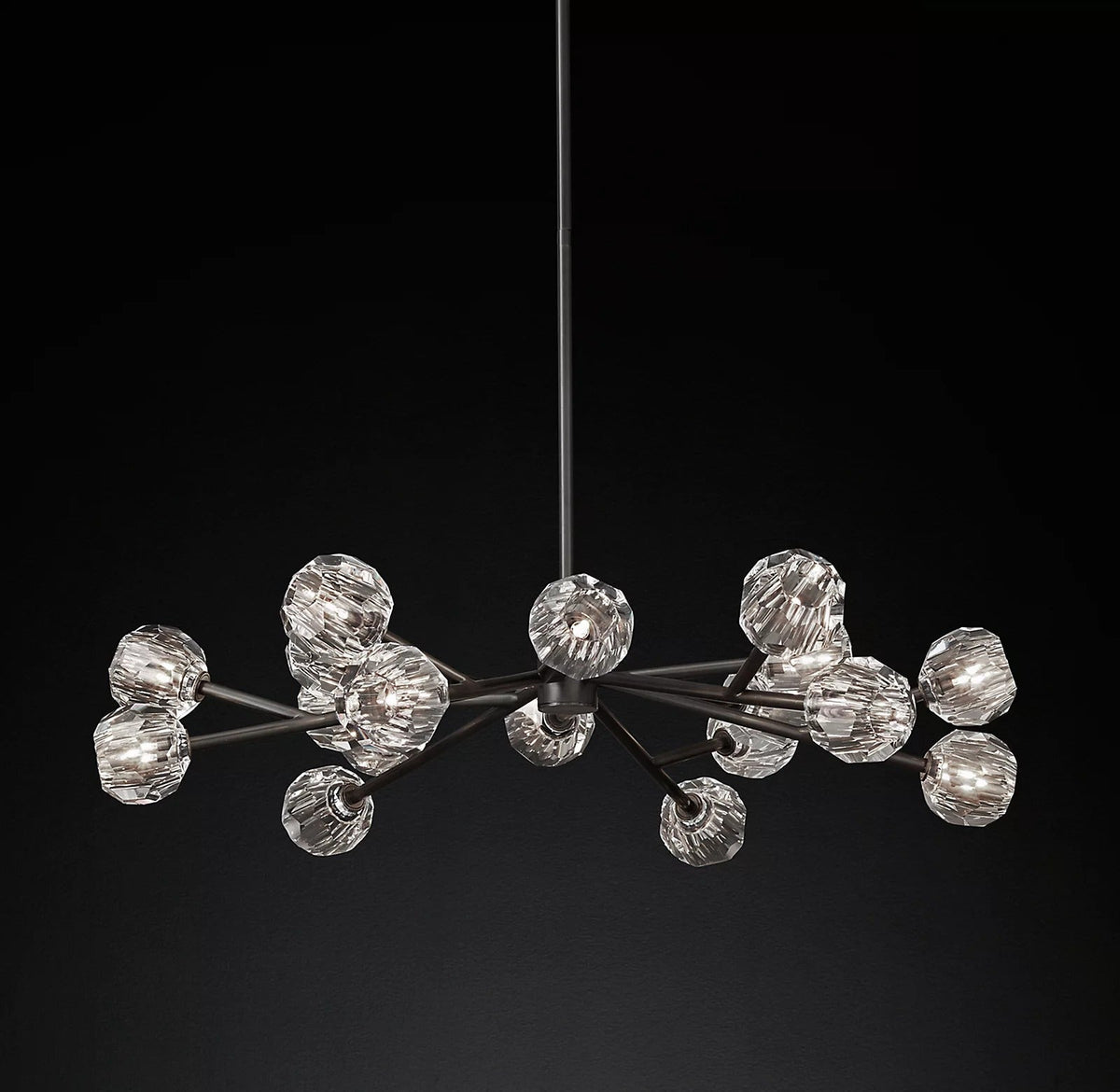 Lumera 48″ Clear & Smoke Crystal Round Chandelier
