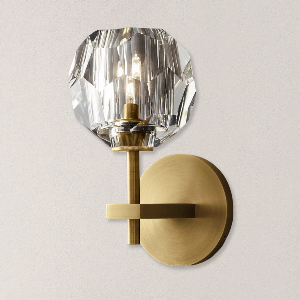 Lumera Clear & Smoke Crystal Wall Sconce