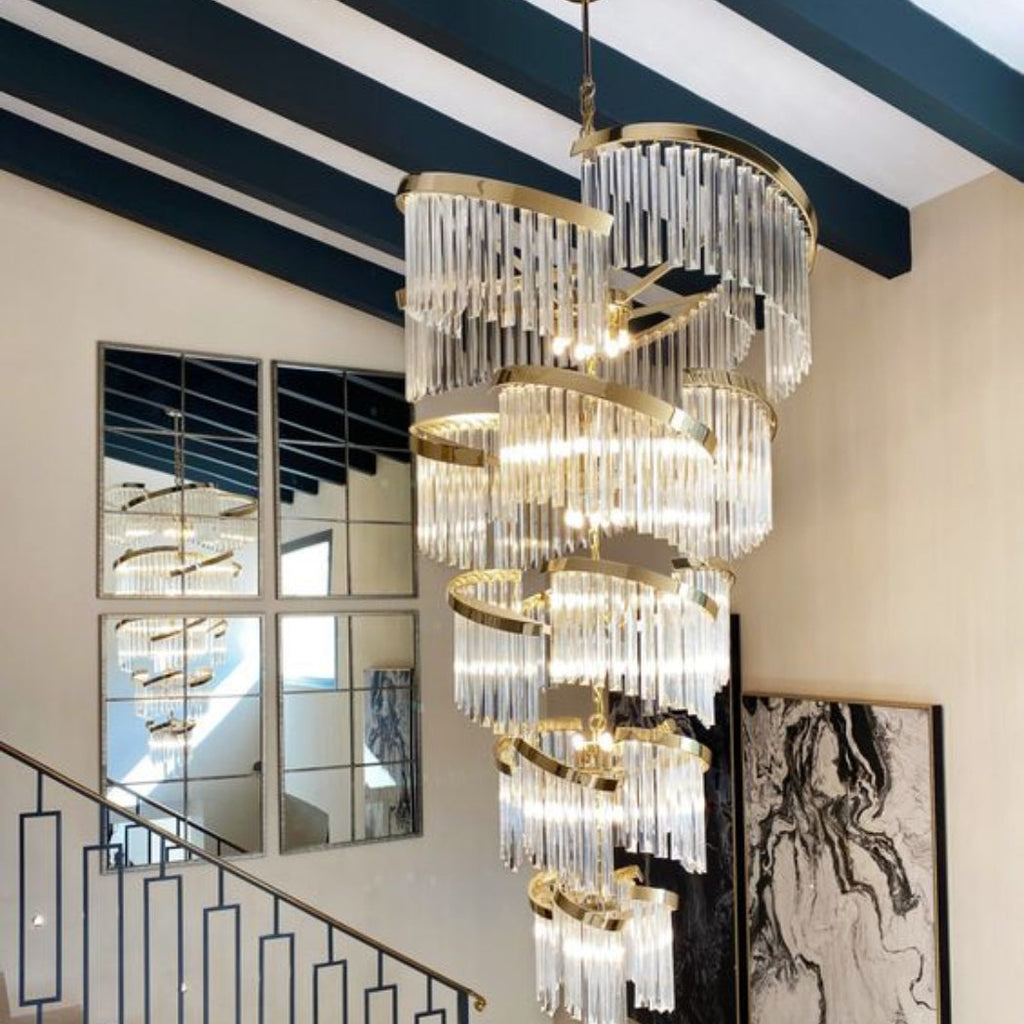 Virelia Multi-Tier Spiral Crystal Chandelier