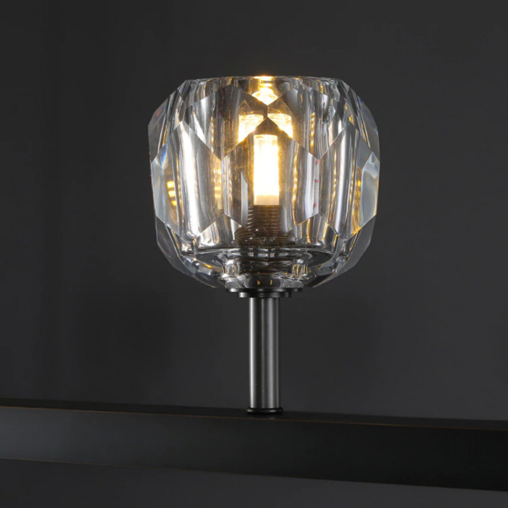 Lumera 48″ Smoke Crystal Linear Chandelier