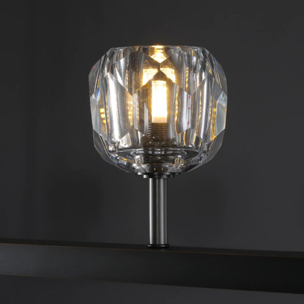 Lumera 48″ Smoke Crystal Linear Chandelier