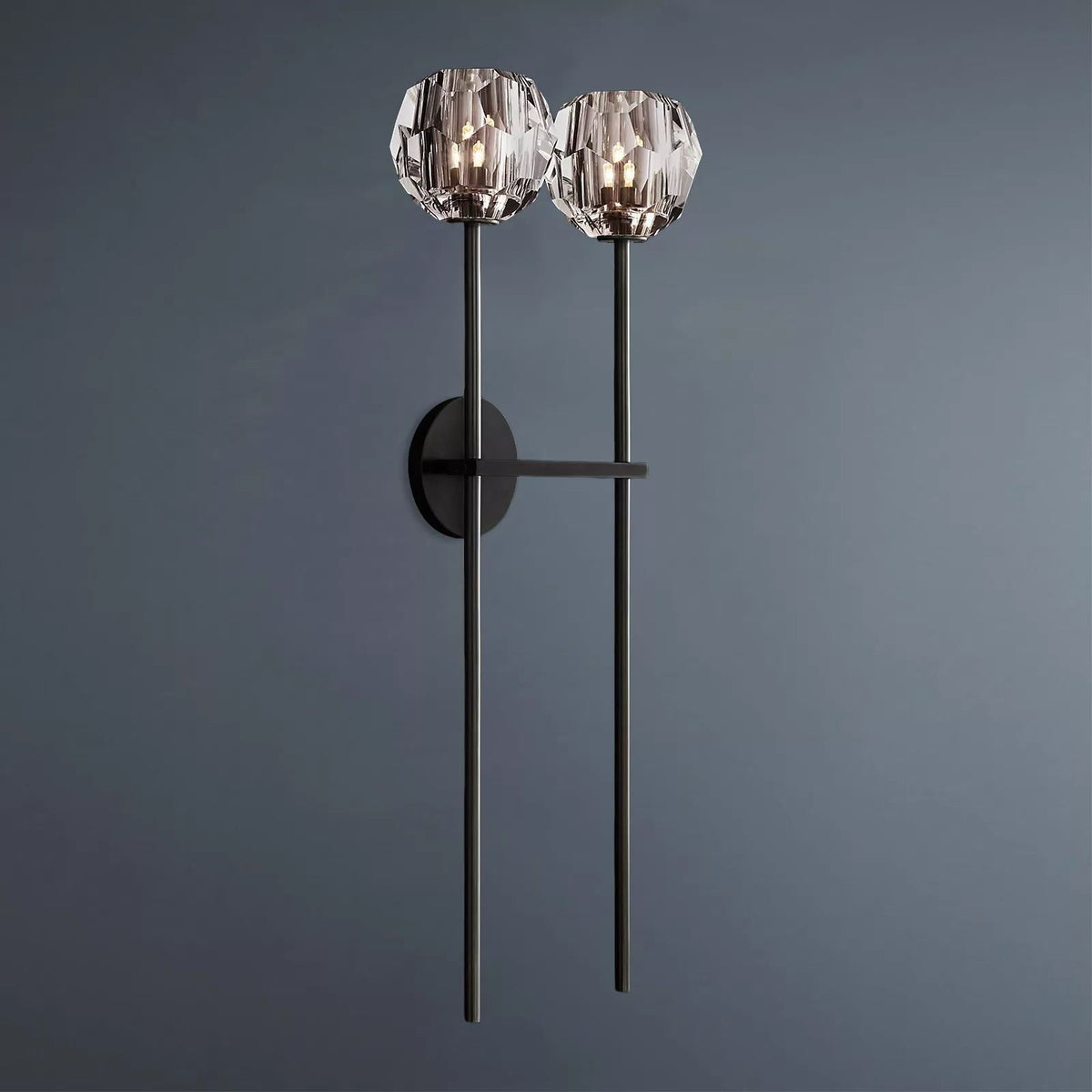 Lumera Clear & Smoke Crystal Wall Sconce