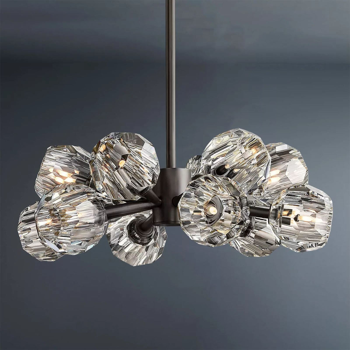 Lumera 24″ Clear & Smoke Crystal Round Chandelier