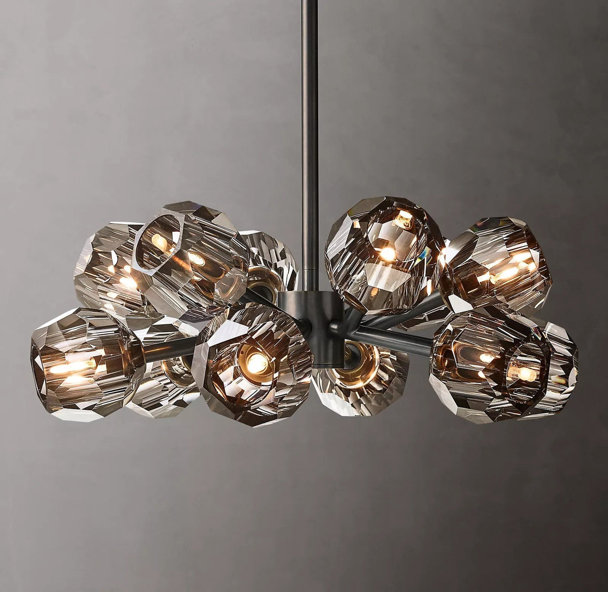 Lumera 24″ Clear & Smoke Crystal Round Chandelier