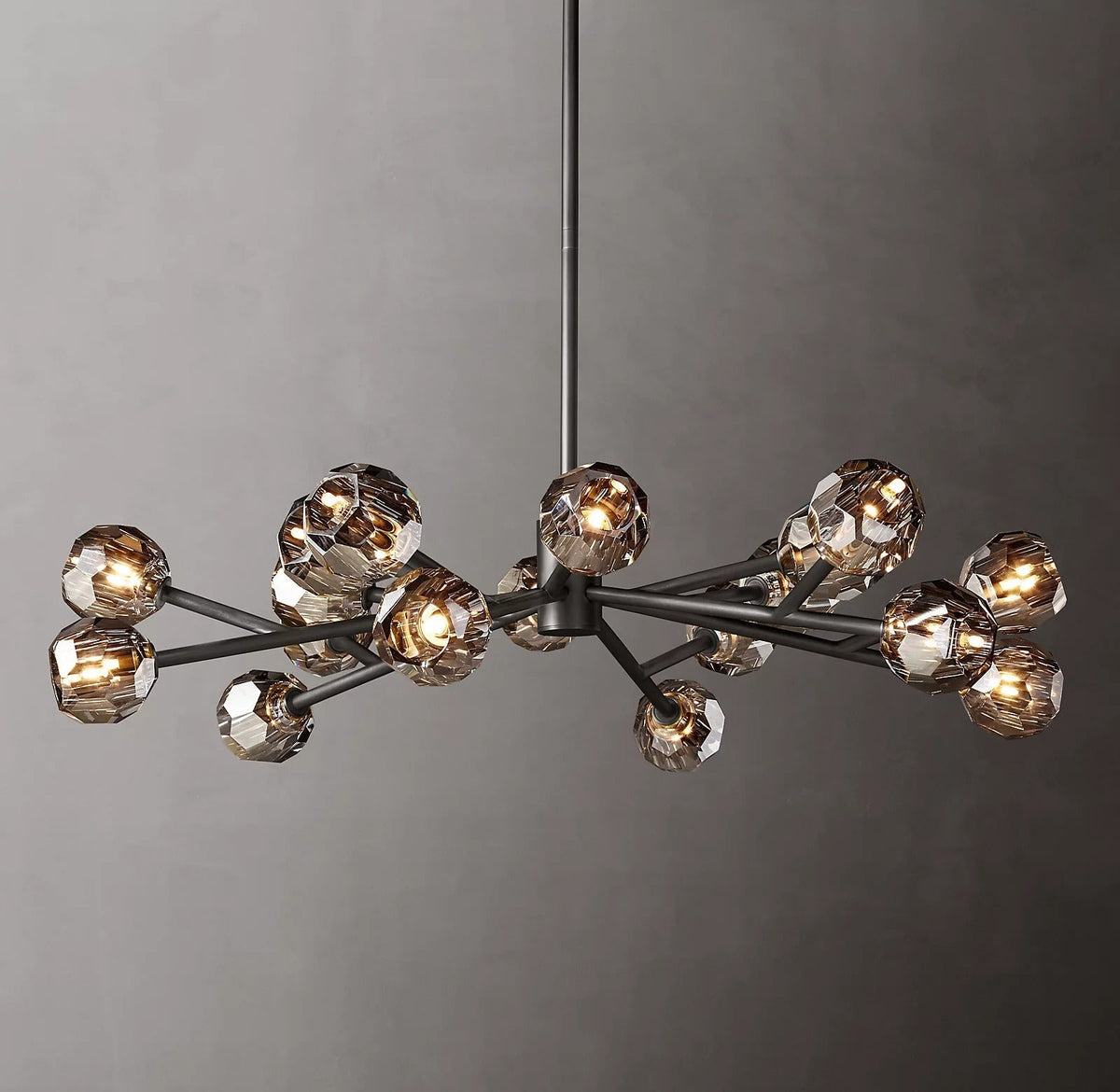 Lumera 48″ Clear & Smoke Crystal Round Chandelier