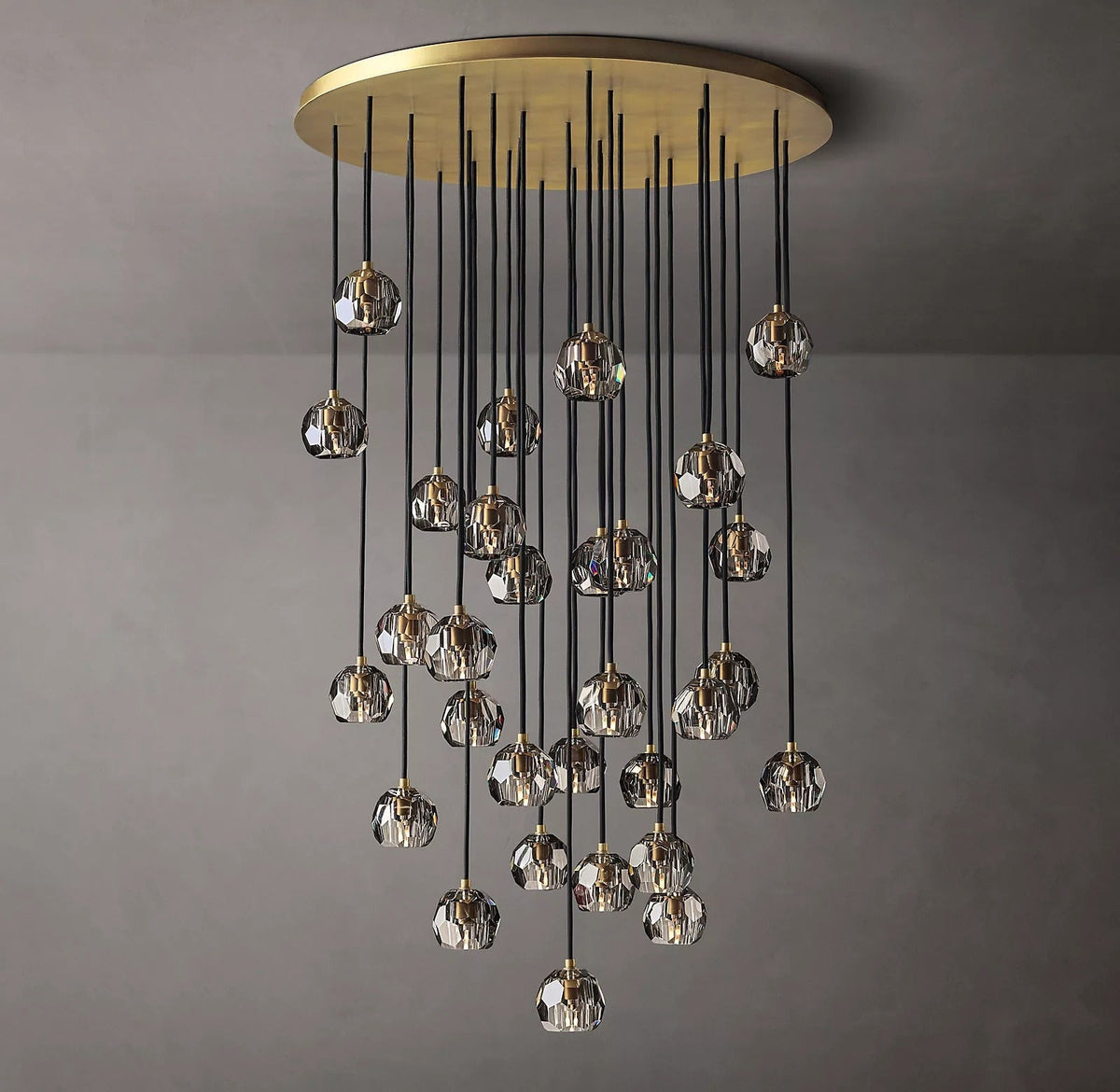 Lumera 40″ Smoke Crystal Cluster Chandelier