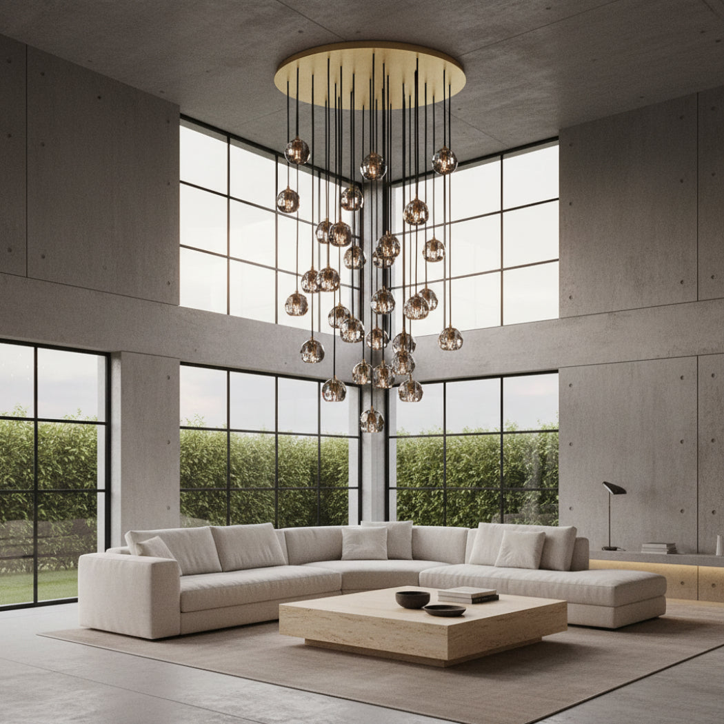 Lumera 40″ Smoke Crystal Cluster Chandelier