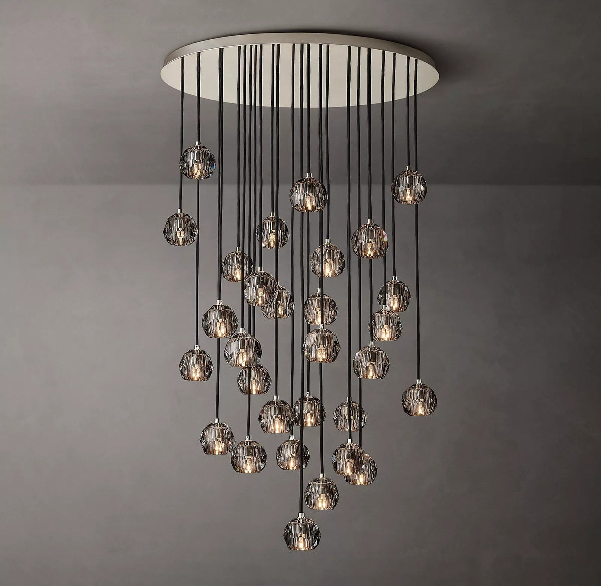 Lumera 40″ Smoke Crystal Cluster Chandelier
