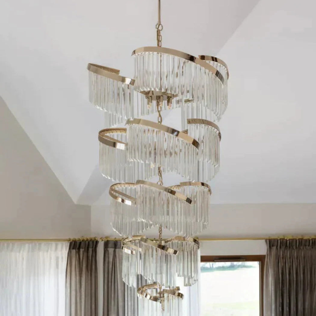 Virelia Multi-Tier Spiral Crystal Chandelier
